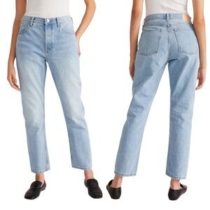 Everlane 90’s Cheeky High Rise Ankle Jeans In Vintage Sunbleached Blue Size 28